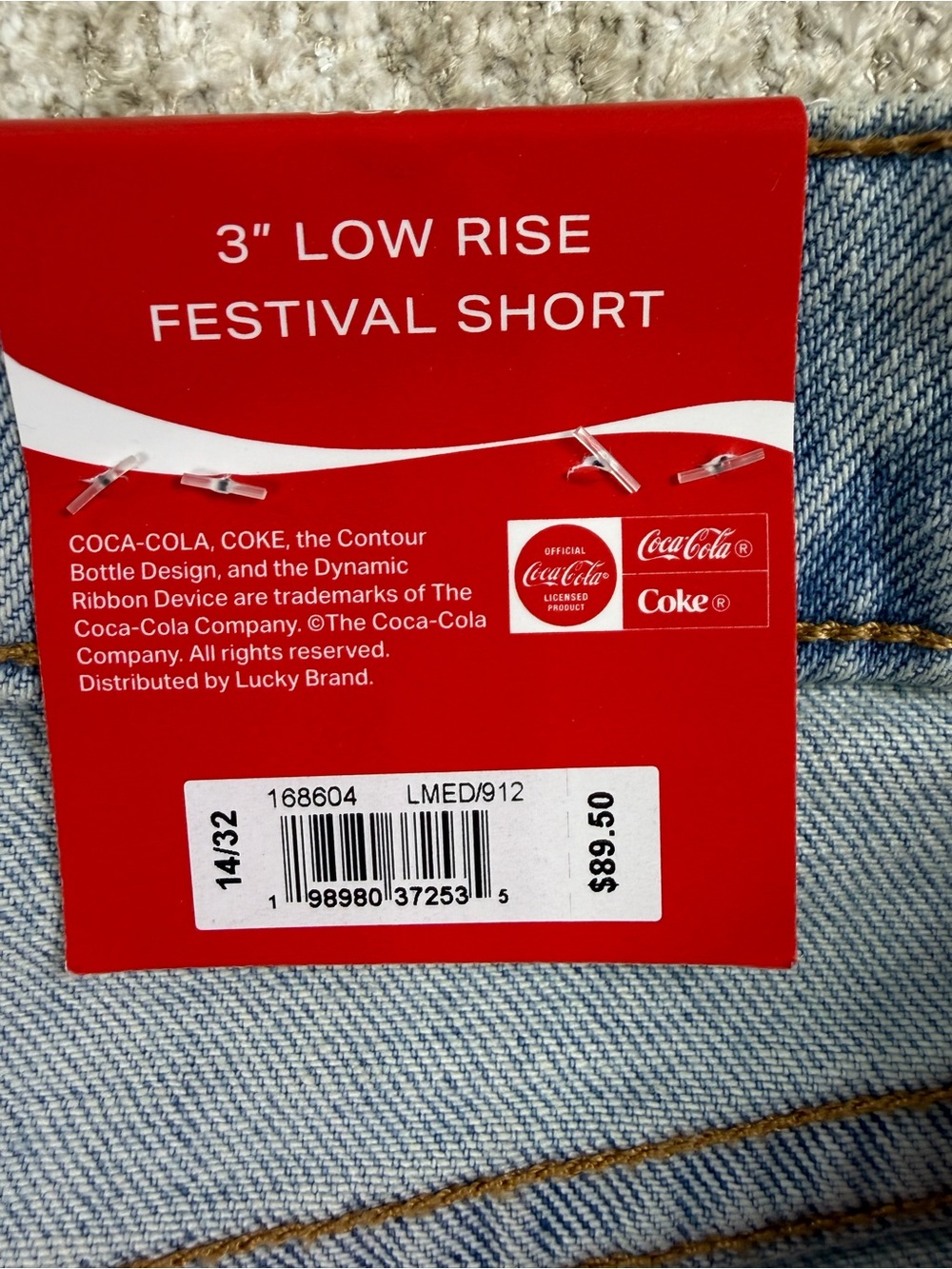 Lucky Brand Coca-Cola Denim Festival Cutoff Shorts Low Rise NWT - Picture 6 of 8